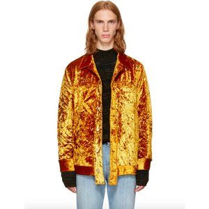 Eckhaus Latta Gold Oversized Velvet Jacket